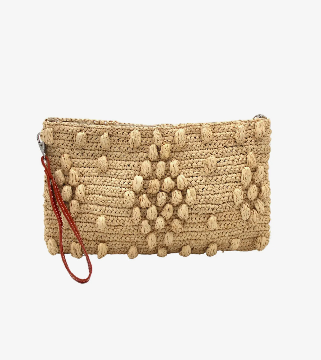 Straw Embroidered Clutch