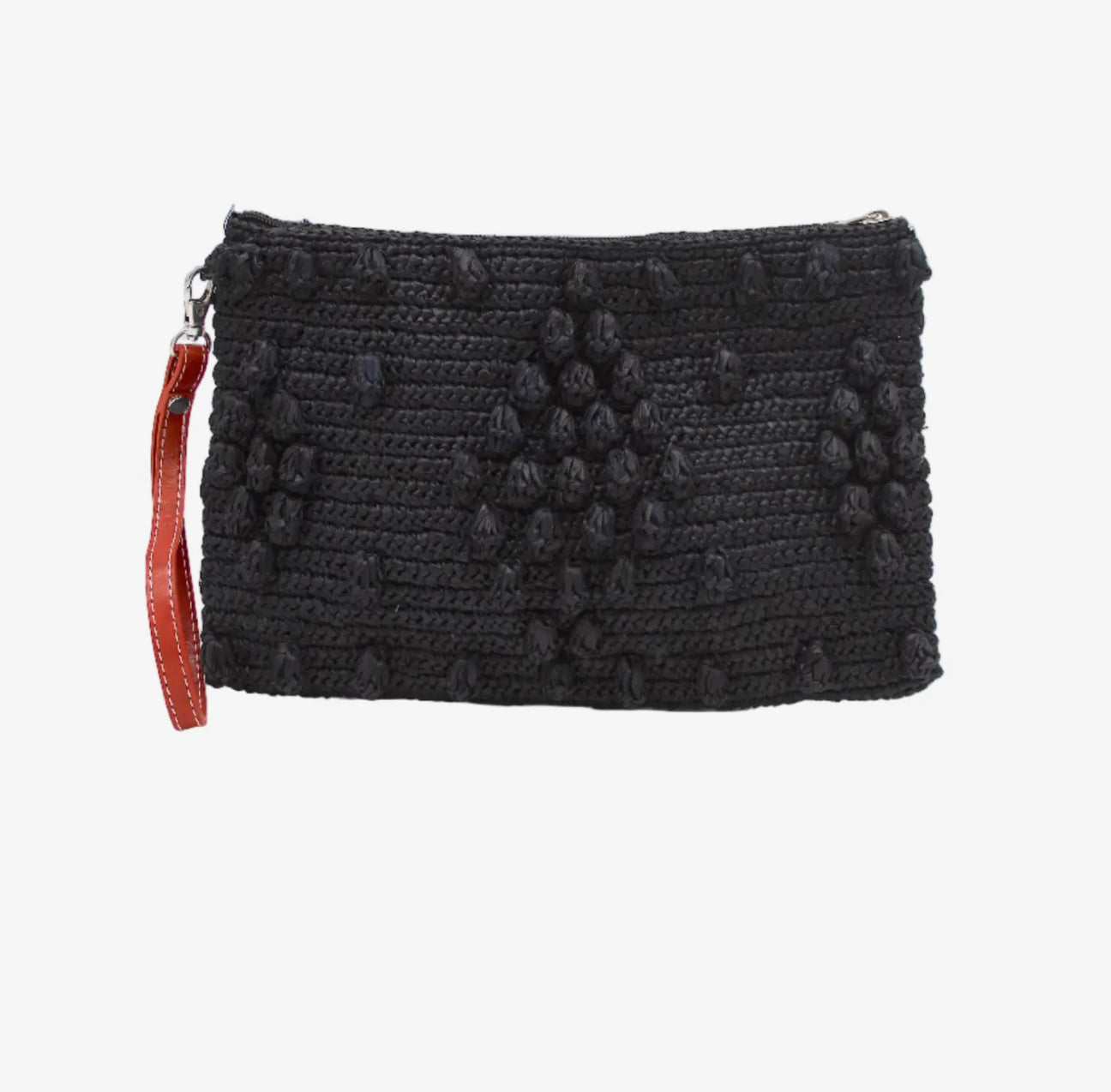 Straw Embroidered Clutch