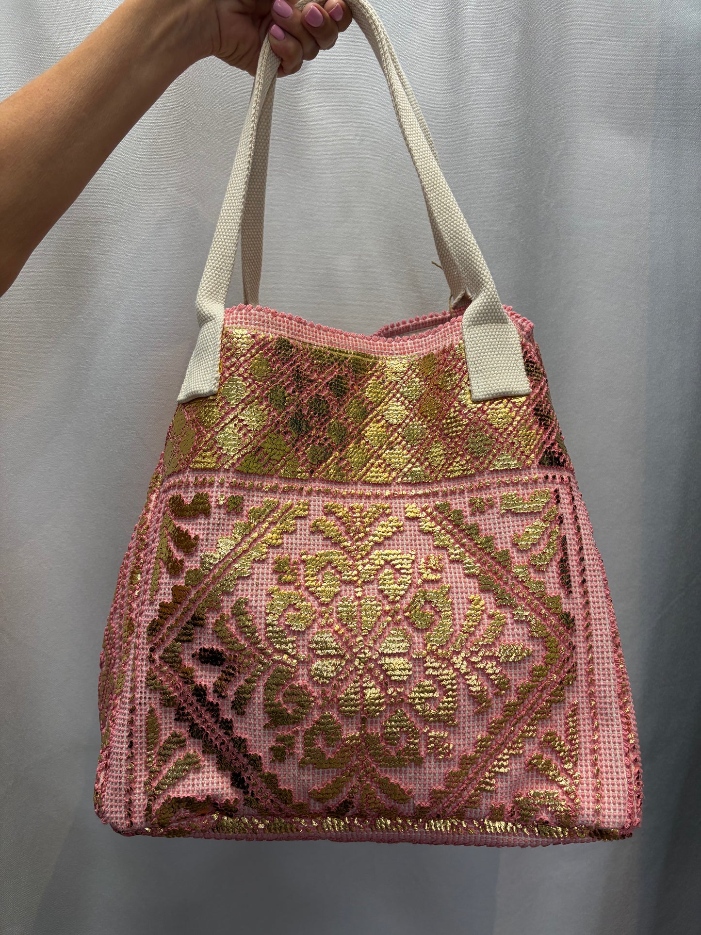 Gemma Pink and Gold Tote