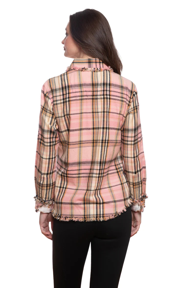 Plaid Fringe Blouse