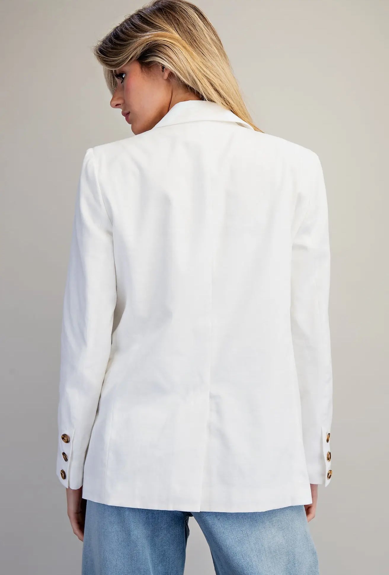White Linen Blazer