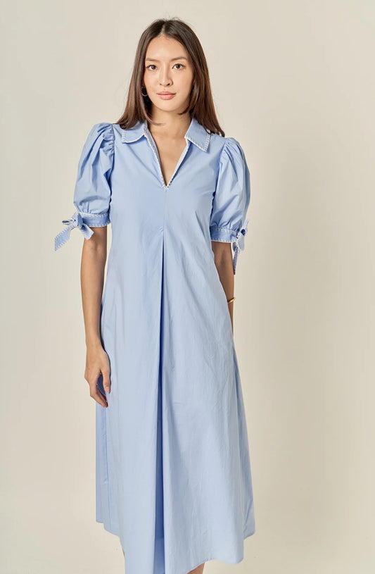 Stitch Detailed Midi Dress