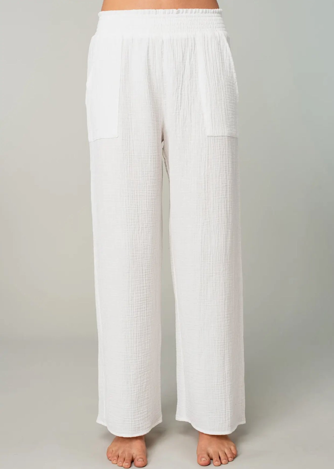 White Gauze Beach Pants