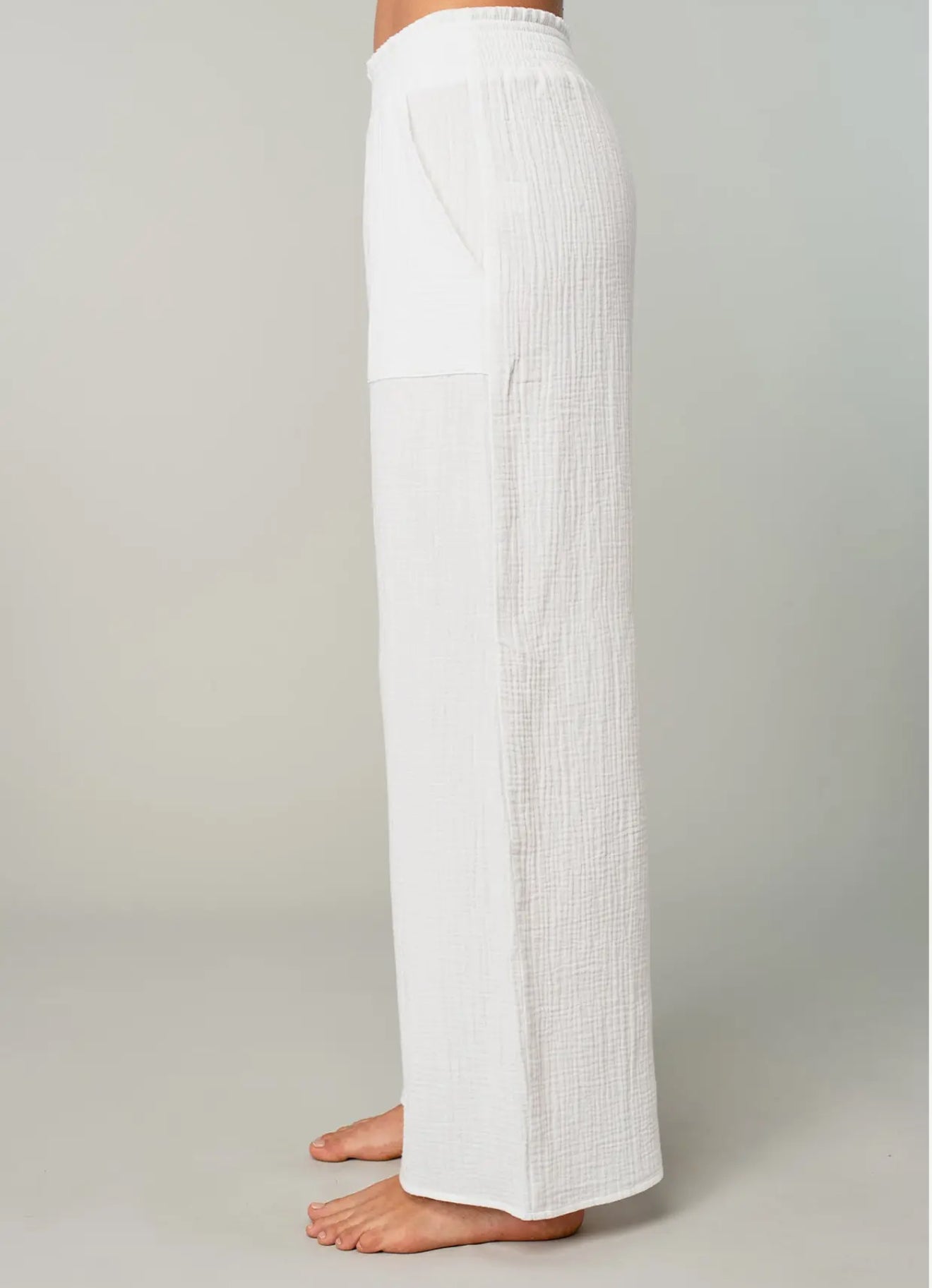 White Gauze Beach Pants