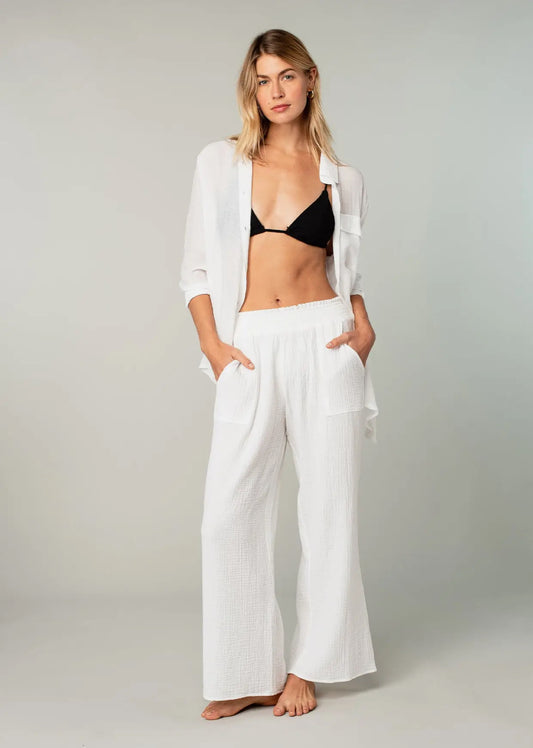 White Gauze Beach Pants