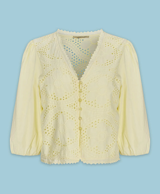 Yellow Eyelet Blouse
