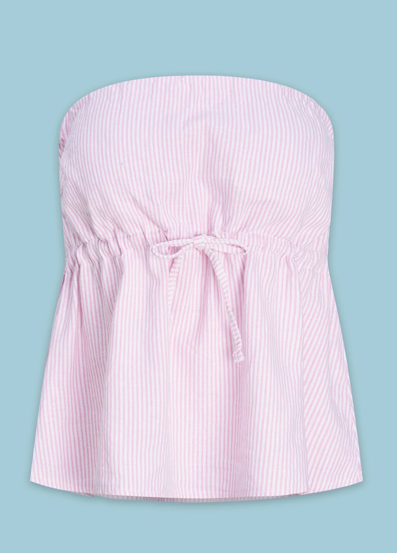 Strapless Pink Striped Top