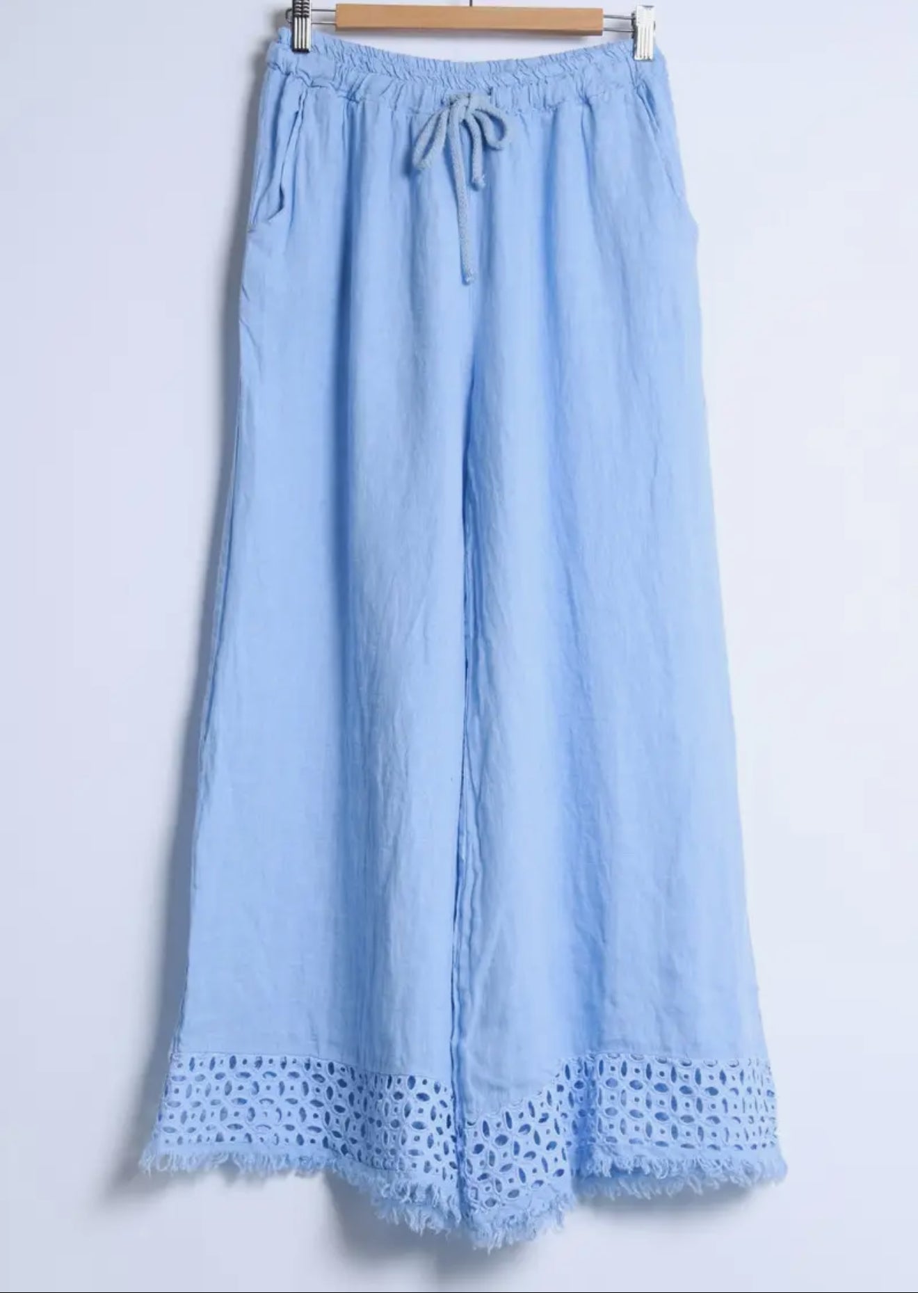 Woven Fringe Linen Pant