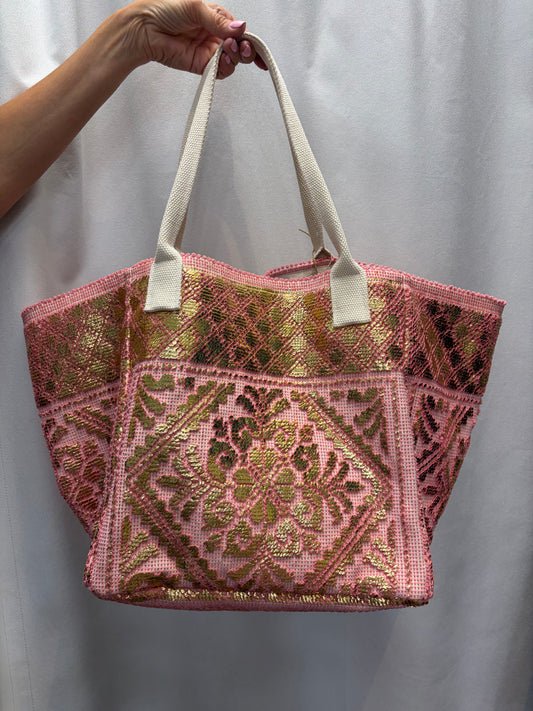 Gemma Pink and Gold Tote