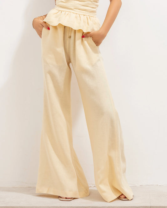 Blake Buttercream Yellow Linen Pant